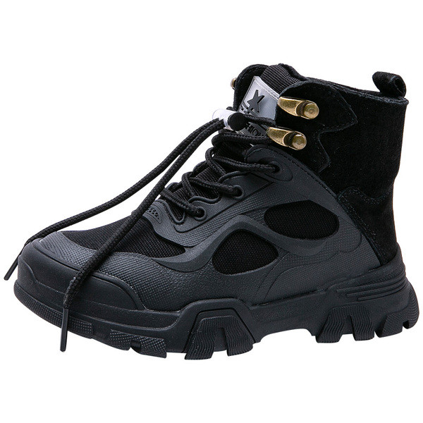 Παιδικές χειμερινές μπότες με επίπεδη σόλα και κορδόνια