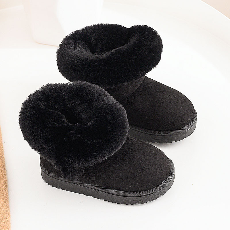 Παιδικές μπότες με επίπεδη σόλα και γούνα