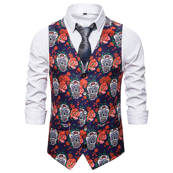 Ανδρικό μοντέρνο γιλέκο με τύπωμα 