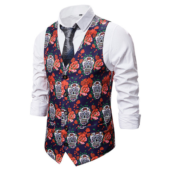 Ανδρικό μοντέρνο γιλέκο με τύπωμα 