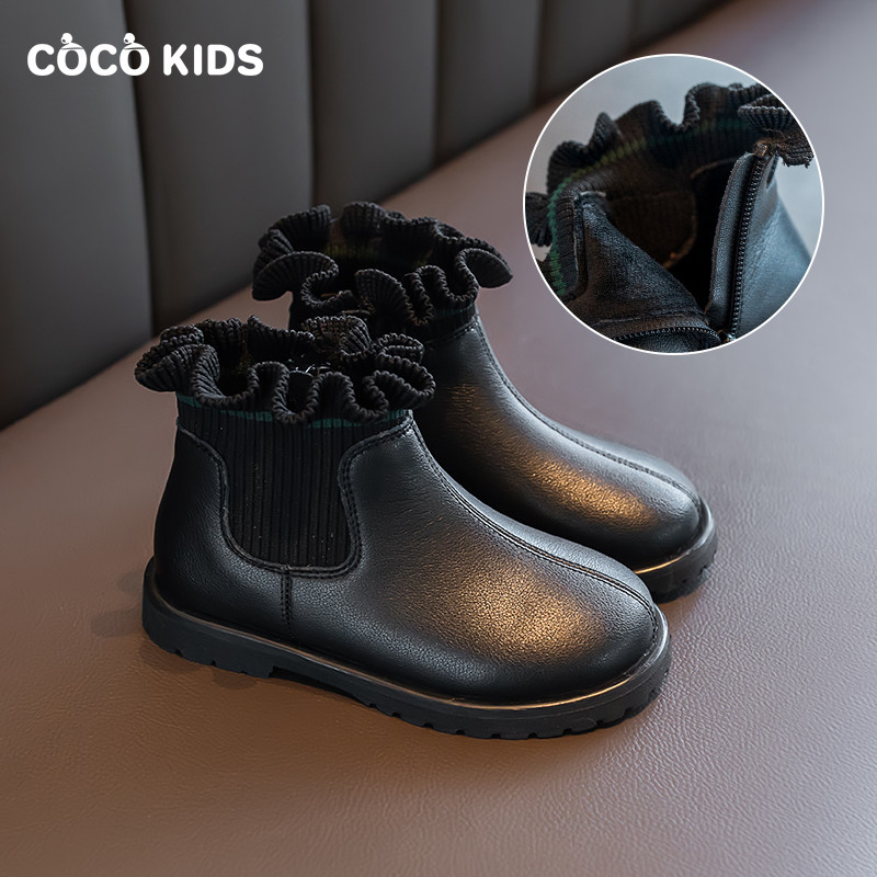 Παιδικές μπότες με οικολογικό δέρμα και  μπούκλες