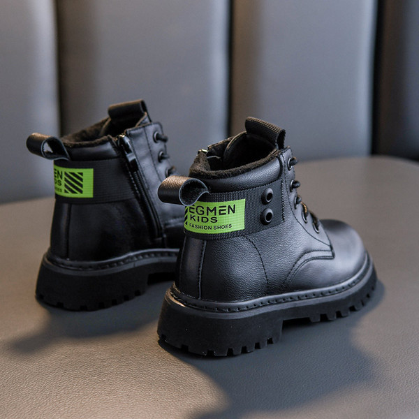 Μοντέρνες παιδικές μπότες για κορίτσια με κορδόνια - οικολογικό δέρμα