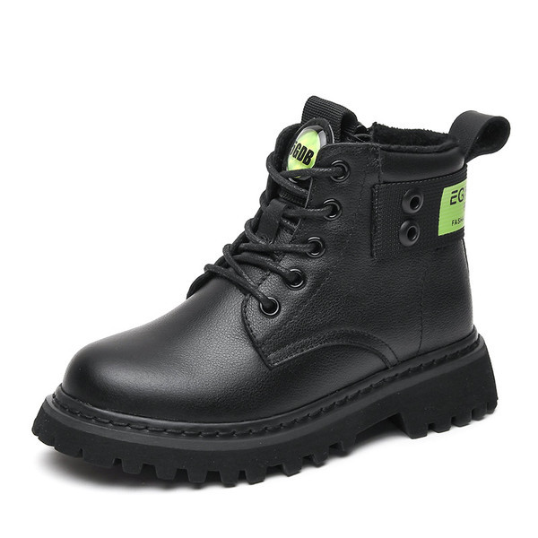 Μοντέρνες παιδικές μπότες για κορίτσια με κορδόνια - οικολογικό δέρμα