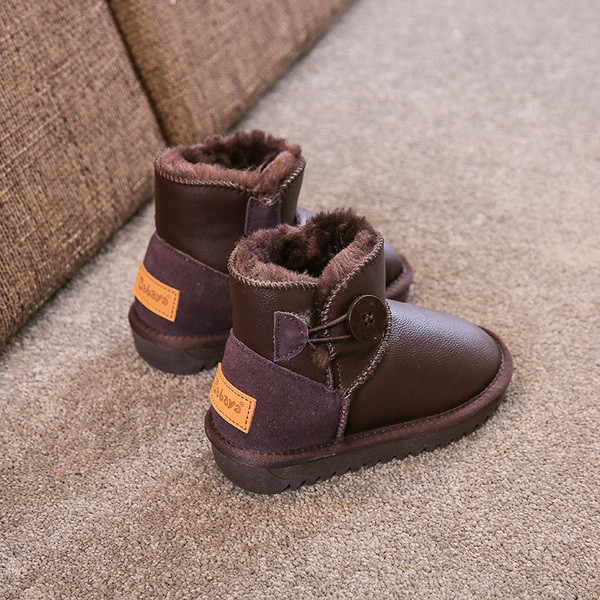 Νέο μοντέλο παιδικές έκο δερμάτινες μπότες  για κορίτσια με κουμπιά