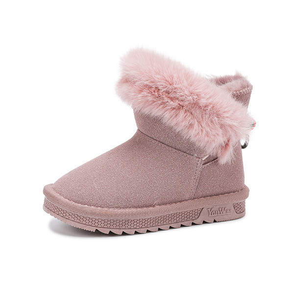 Παιδικές μπότες με γούνα  και επίπεδη σόλα για κορίτσια