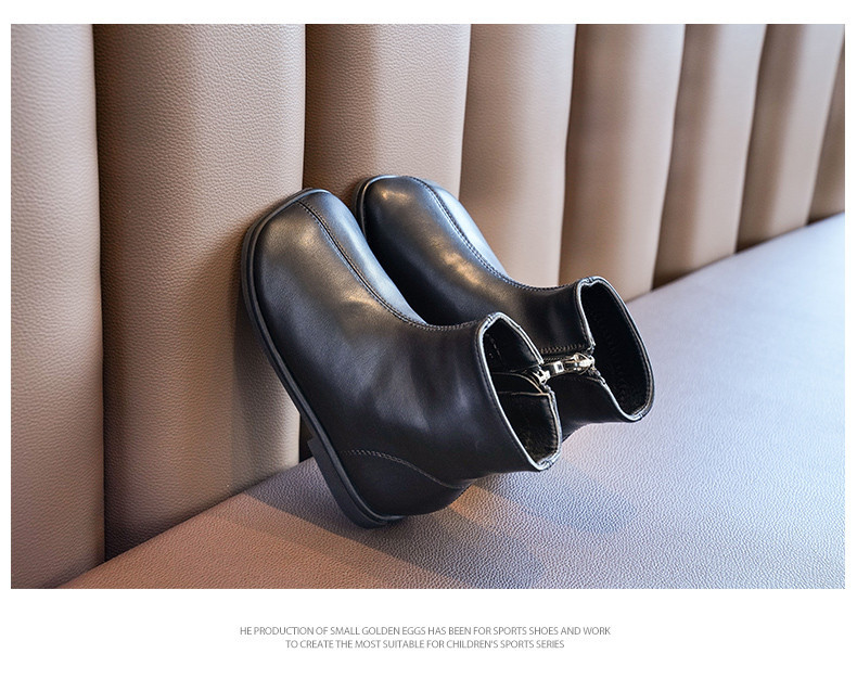 Παιδικές έκο δερμάτινες μπότες με επίπεδη σόλα σε διάφορα χρώματα