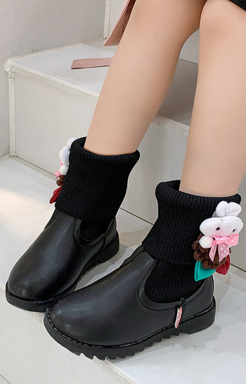 Детски боти за момичета тип чорап с аксесоар