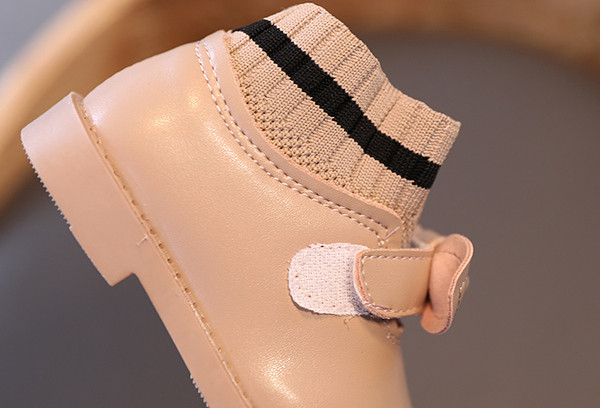 Παιδικές μπότες για κορίτσια από οικολογικό δέρμα και υφάσματα με κορδέλα