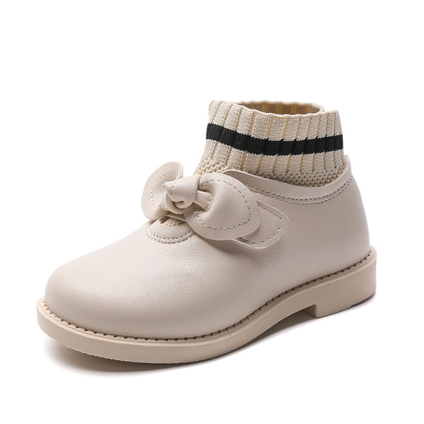 Παιδικές μπότες για κορίτσια από οικολογικό δέρμα και υφάσματα με κορδέλα