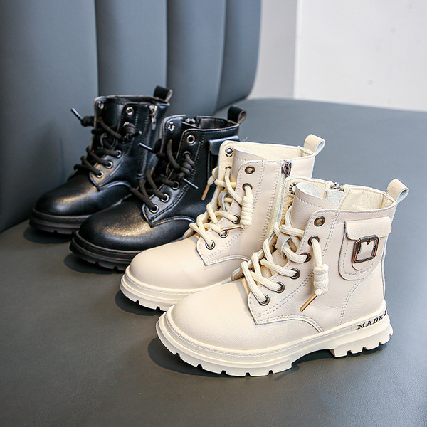 Šiuolaikiški vaikiški batai mergaitėms su raišteliais ir užtrauktuku