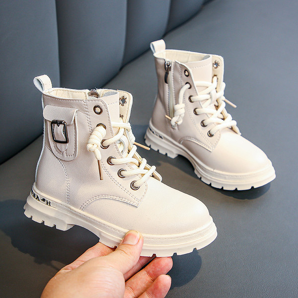 Šiuolaikiški vaikiški batai mergaitėms su raišteliais ir užtrauktuku