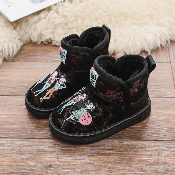 Šiuolaikiški vaikiški batai su šiltu pamušalu ir aplikacija