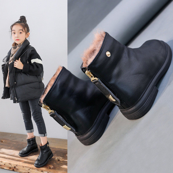 Casual παιδικές μπότες για κορίτσια με μαλακή επένδυση και φερμουάρ