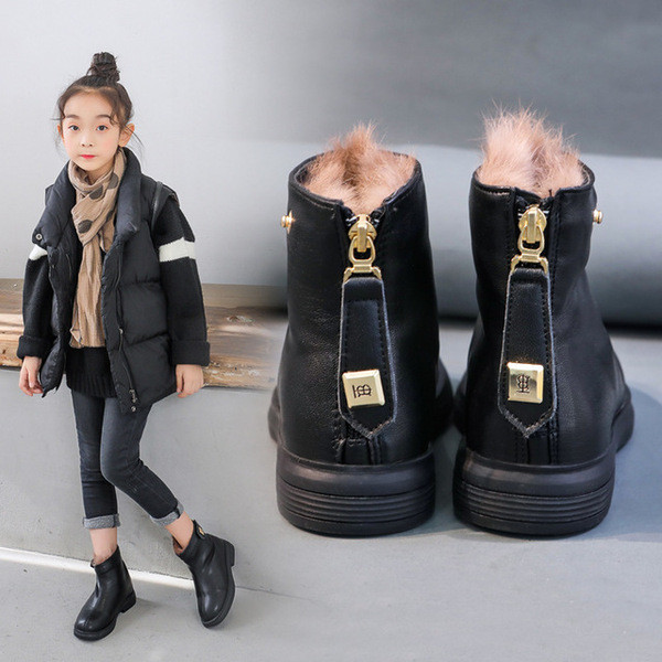 Casual παιδικές μπότες για κορίτσια με μαλακή επένδυση και φερμουάρ