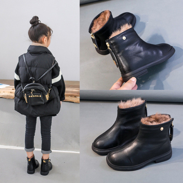 Casual παιδικές μπότες για κορίτσια με μαλακή επένδυση και φερμουάρ