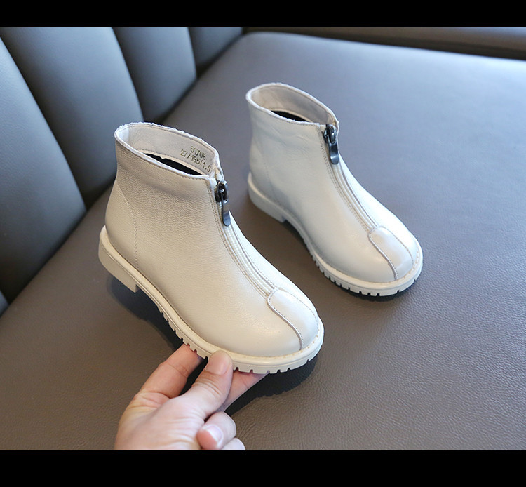 Παιδικές έκο δερμάτινες μπότες με επίπεδη σόλα και φερμουάρ κατάλληλο για κορίτσια