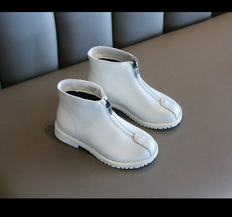 Παιδικές έκο δερμάτινες μπότες με επίπεδη σόλα και φερμουάρ κατάλληλο για κορίτσια