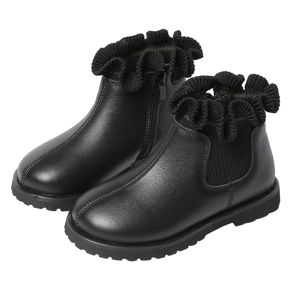 Παιδικές μπότες από οικολογικό δέρμα με υφάσματα