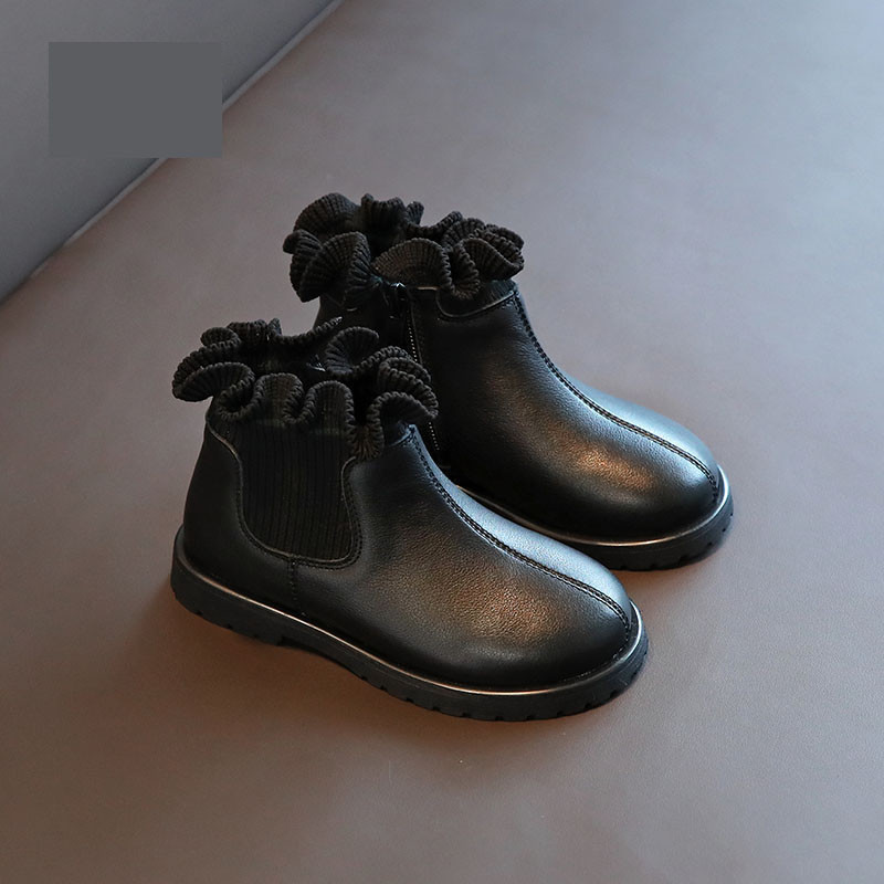 Παιδικές μπότες από οικολογικό δέρμα με υφάσματα