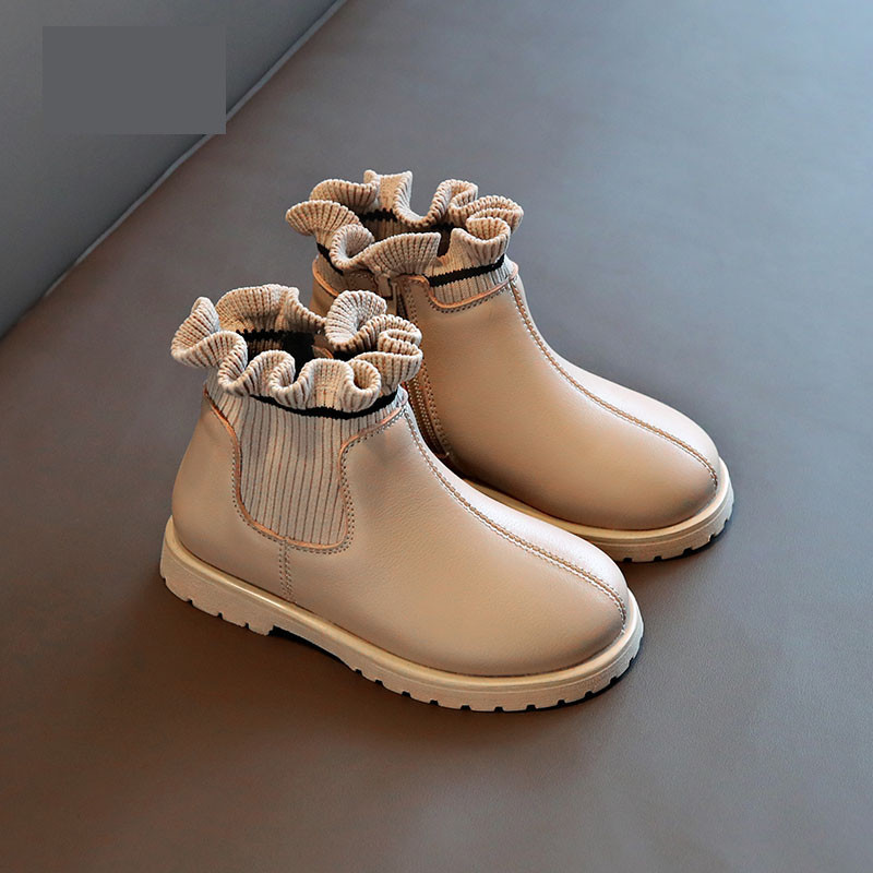 Παιδικές μπότες από οικολογικό δέρμα με υφάσματα