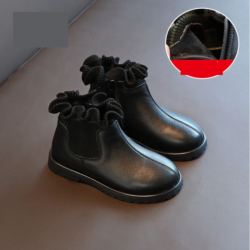 Παιδικές μπότες από οικολογικό δέρμα με υφάσματα