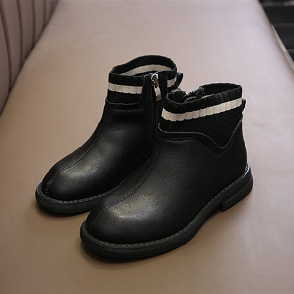 Παιδικές έκο δερμάτινες μπότες κατάλληλες για κορίτσια με επίπεδη σόλα