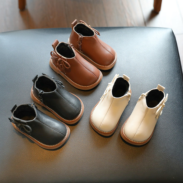 Παιδικές μπότες με φερμουάρ και κορδόνια για κορίτσια