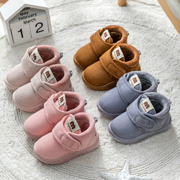 Παιδικές μπότες με λουράκια βελκρό και ζεστή φόδρα