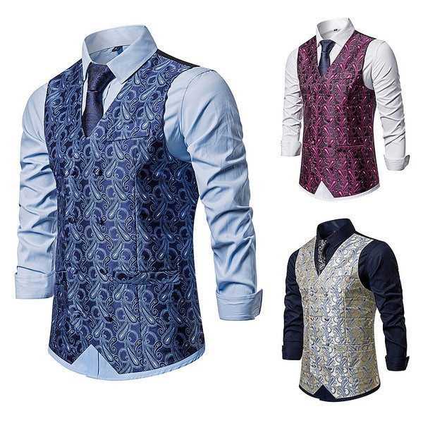 Korszerű férfi mellény V-nyakú, testhezálló modellel