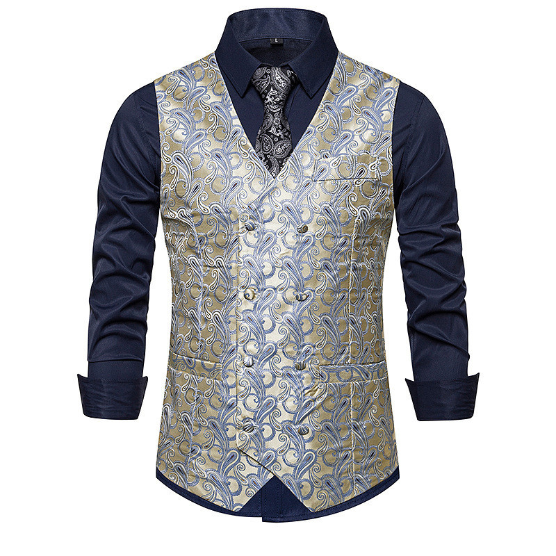 Korszerű férfi mellény V-nyakú, testhezálló modellel