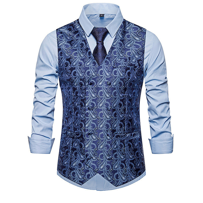 Korszerű férfi mellény V-nyakú, testhezálló modellel