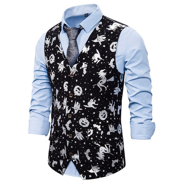 Modern férfi mellény illeszkedő mintával