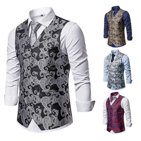 Μοντέρνο ανδρικό γιλέκο με κέντημα και 