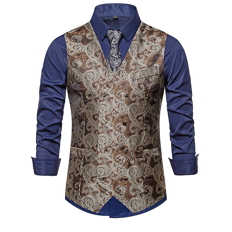 Μοντέρνο ανδρικό γιλέκο με κέντημα και 