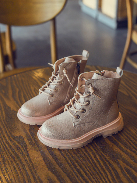 Παιδικά έκο δερμάτινα παπούτσια με κορδόνια και επίπεδη σόλα για κορίτσια