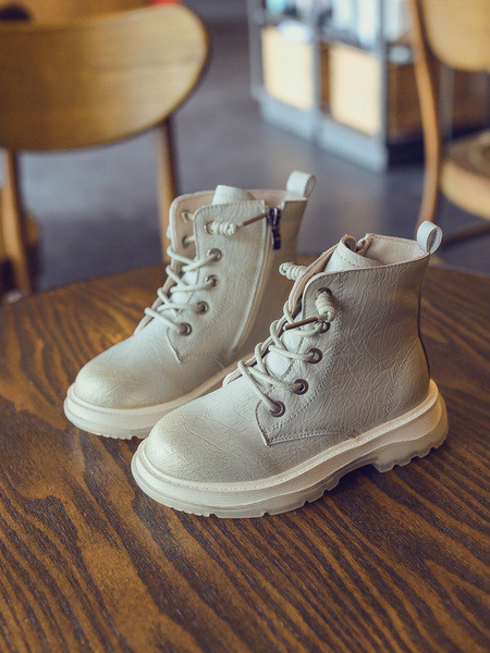 Παιδικά έκο δερμάτινα παπούτσια με κορδόνια και επίπεδη σόλα για κορίτσια