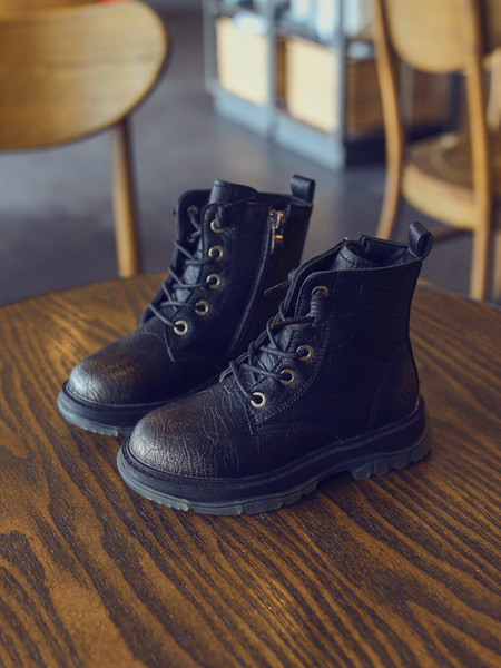 Παιδικά έκο δερμάτινα παπούτσια με κορδόνια και επίπεδη σόλα για κορίτσια