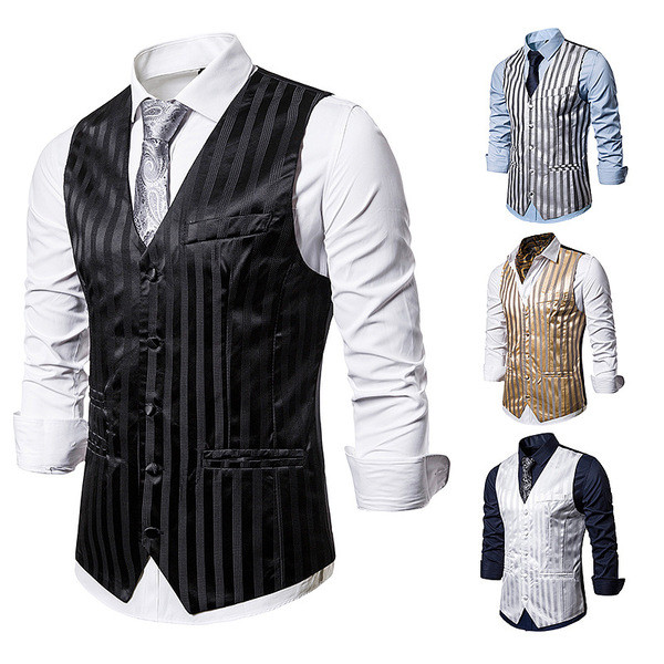 Μοντέρνο ριγέ γιλέκο σλιμ μοντέλο