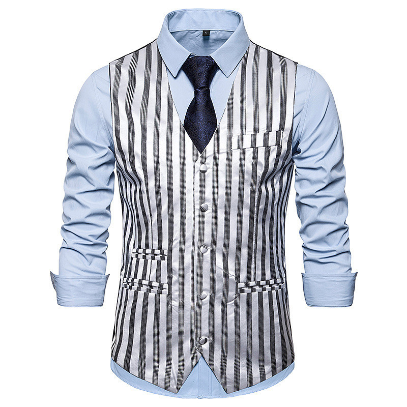 Μοντέρνο ριγέ γιλέκο σλιμ μοντέλο