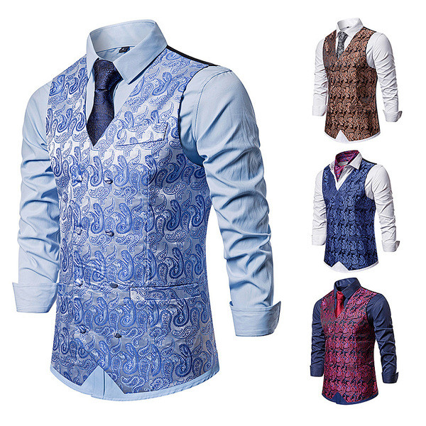 Ανδρικό γιλέκο με μοτίβο με κεντήματα