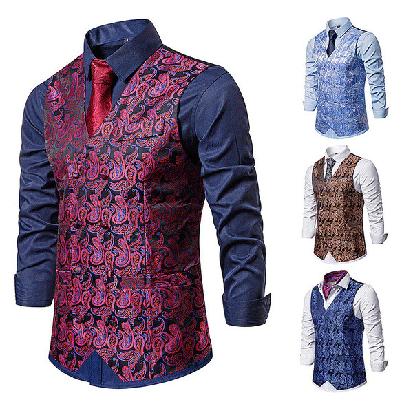 Ανδρικό γιλέκο με μοτίβο με κεντήματα