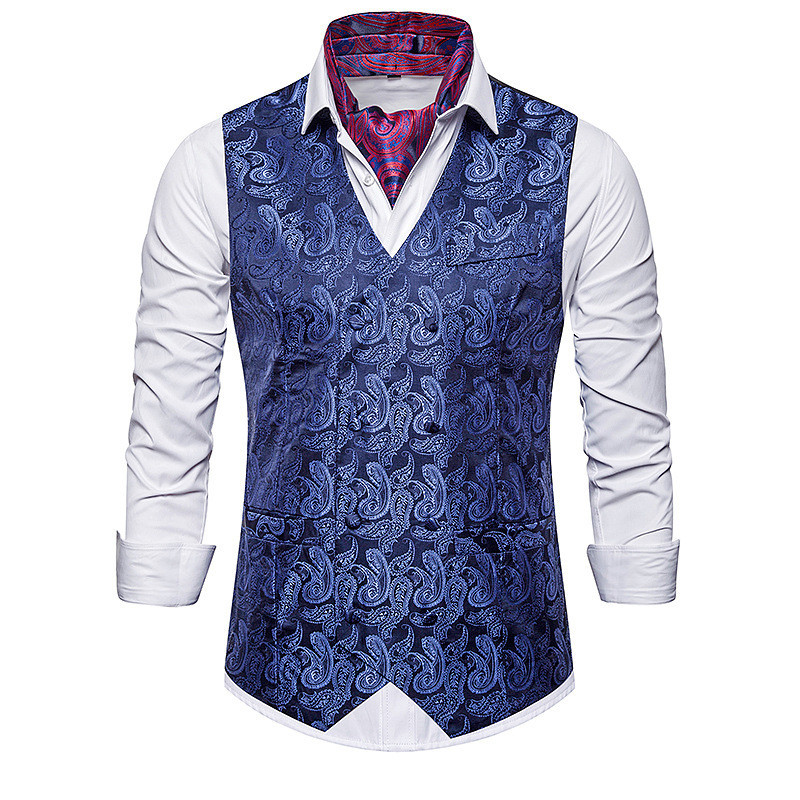 Ανδρικό γιλέκο με μοτίβο με κεντήματα