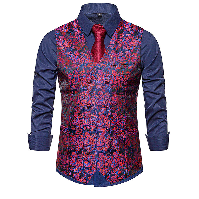 Ανδρικό γιλέκο με μοτίβο με κεντήματα