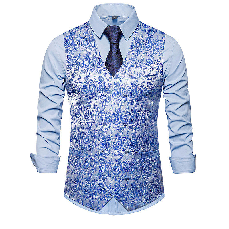 Ανδρικό γιλέκο με μοτίβο με κεντήματα