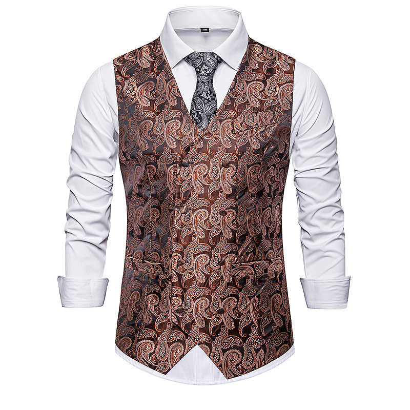 Ανδρικό γιλέκο με μοτίβο με κεντήματα