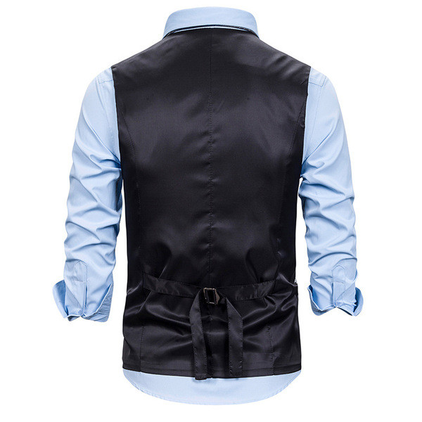 Modern férfi mellény mintával és V-nyakkal