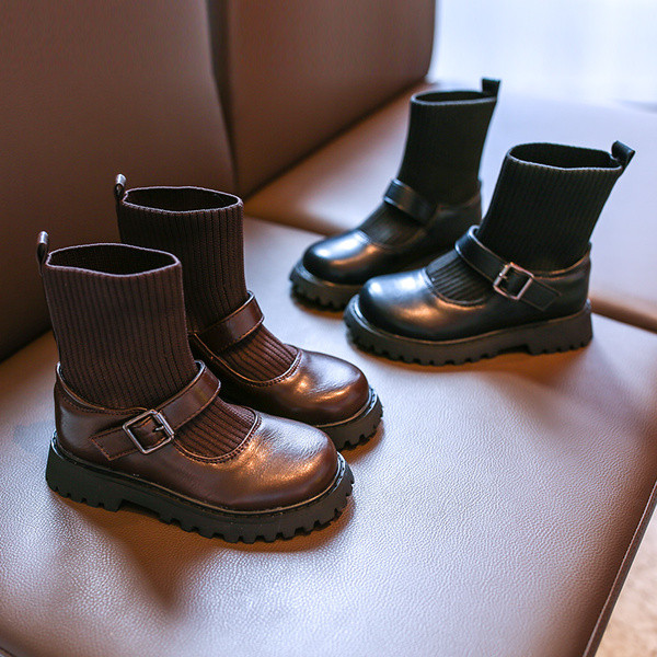 Παιδικές μπότες  κάλτσες με επίπεδη σόλα για κορίτσια