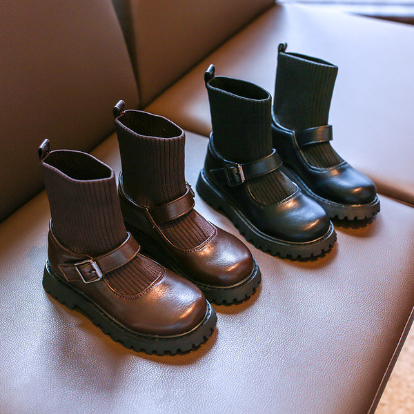 Παιδικές μπότες  κάλτσες με επίπεδη σόλα για κορίτσια