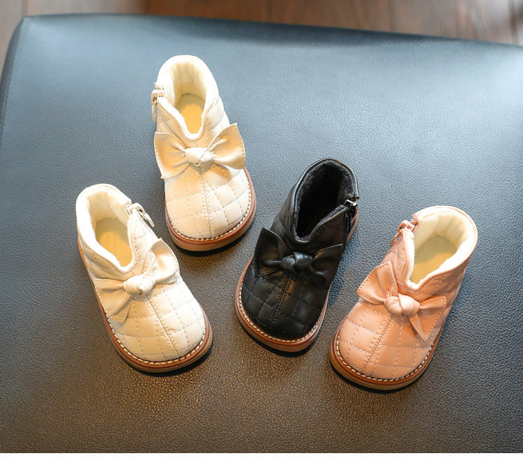 Νέο μοντέλο παιδικές μπότες για κορίτσια με μαλακή επένδυση και κορδέλα