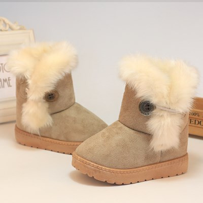 Παιδικές μπότες με ζεστή επένδυση και κουμπί